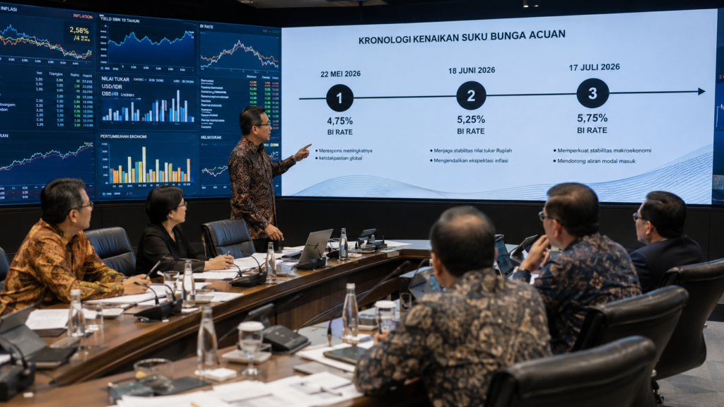 Rupiah Nyaris Rp18.000, BI Kerek Bunga Acuan ke 5,75 Persen